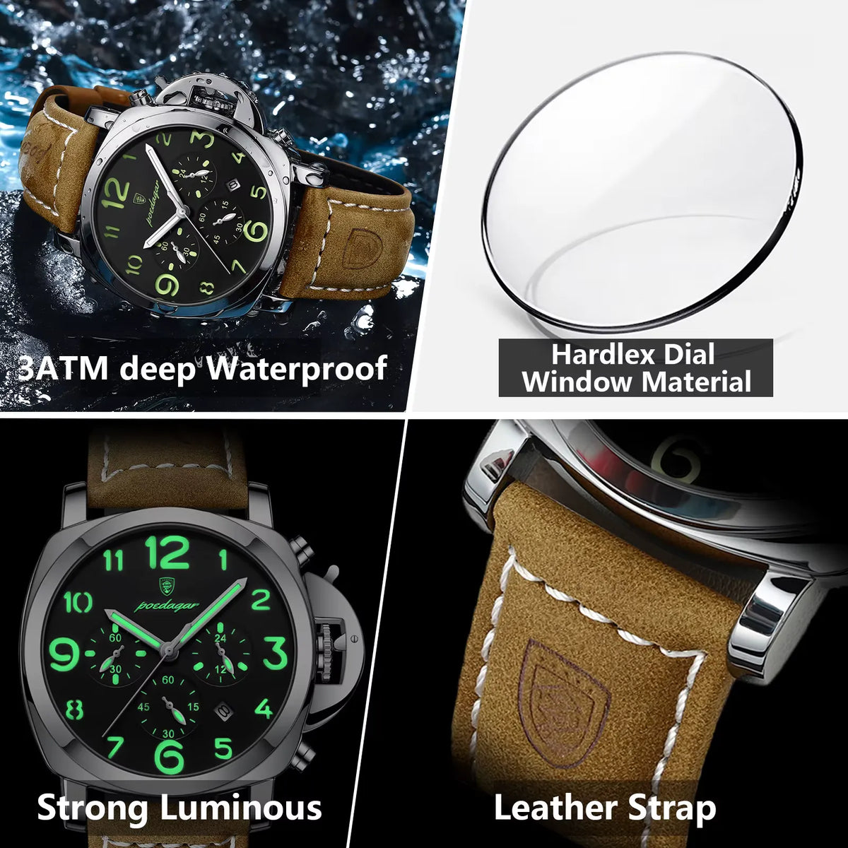 POEDAGAR 859 – Montre Sport de Luxe pour Homme