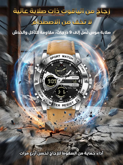 ساعة كوارتز وسيمة فاخرة : عقارب مضيئة ونوافذ العرض المتعددة