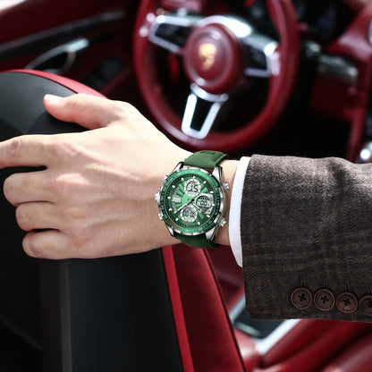 POEDAGAR E108 – Montre Homme + Bracelet Cuir Élégant